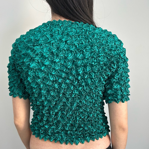 90s Green Scrunchie Bubble Shirts - New with Tag - Picture 2 of 4